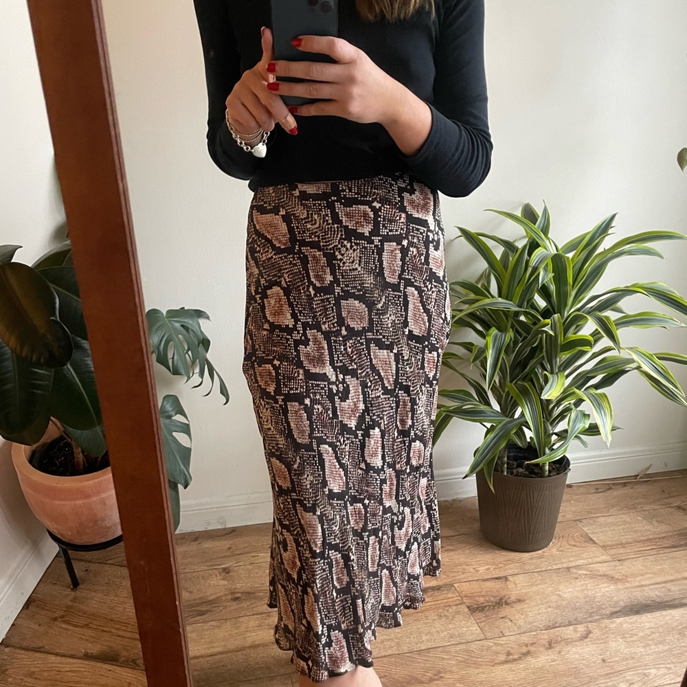 Whistles Snake Bias Skirt